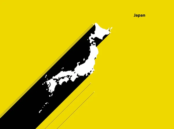 Japan Map Auf Retro Poster Mit Langem Schatten Vintage Zeichen — Stockvektor