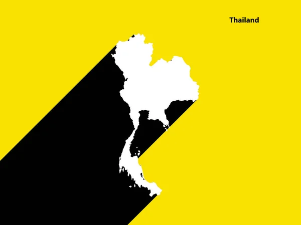 Peta Thailand Pada Poster Retro Dengan Bayangan Panjang Tanda Vintage - Stok Vektor