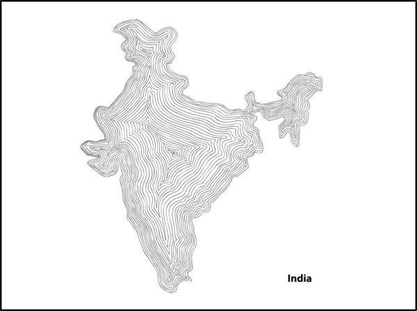 Carte Topographique Inde Illustration Vectorielle — Image vectorielle