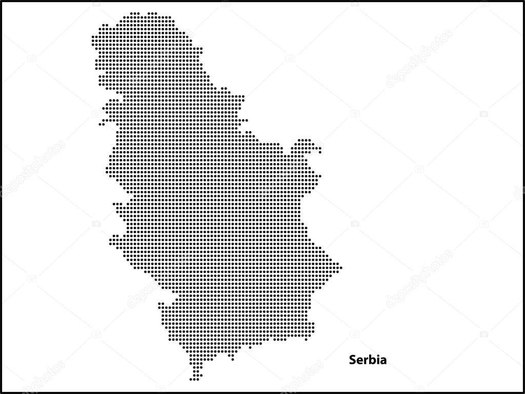 Vector halftone Dotted map of Serbia country for your design, Travel Illustration concept.