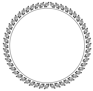 Beyaz ve altın arkaplanda izole edilmiş çiçek çizgisi sanatı yuvarlak çerçeve tasarımı kavramı 