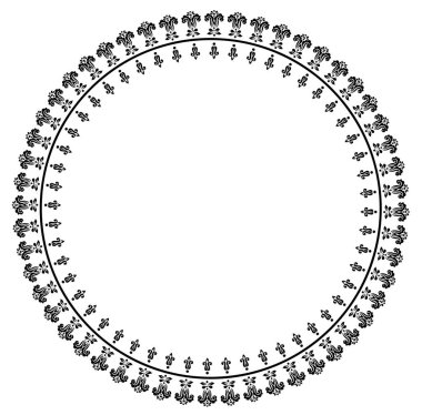 Yuvarlak çerçeve tasarım kavramı çiçek çizgisi sanatı beyaz arka planda izole 