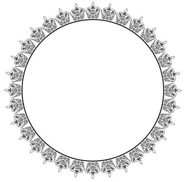 Yuvarlak çerçeve tasarım kavramı çiçek çizgisi sanatı beyaz arka planda izole