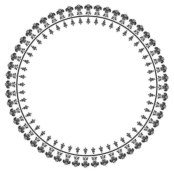Концепция Круглого Дизайна Цветочной Линии Белом Фоне — стоковый вектор