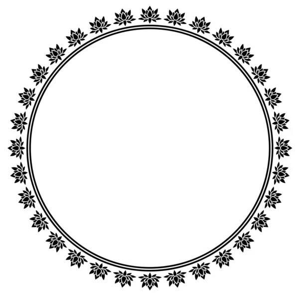Концепция Круглого Дизайна Цветочной Линии Белом Фоне — стоковый вектор