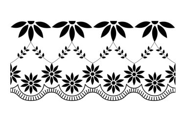 Beyaz arka planda izole edilmiş Hint Sarisi sınır tasarımı çiçek sanatı konsepti pürüzsüz desendedir