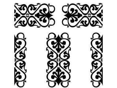 Beyaz arkaplanda izole edilmiş klasik soyut çiçek sanatı kusursuz desendedir