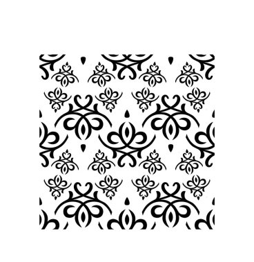 Hint Geleneksel ve Kültürel Rangoli veya Kolam tasarım kavramı beyaz arkaplanda izole edilmiş eğri çizgiler ve noktalar kusursuz desenlidir