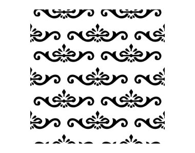 Hint Geleneksel ve Kültürel Rangoli veya Kolam tasarım kavramı beyaz arkaplanda izole edilmiş eğri çizgiler ve noktalar kusursuz desenlidir