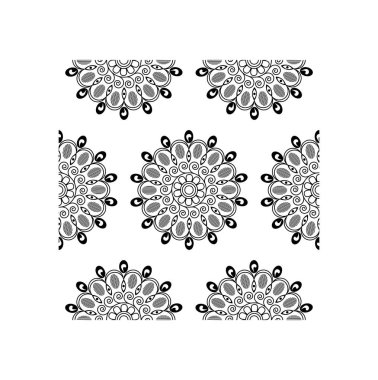 Hindistan geleneksel ve kültürel Rangoli mandala tasarım kavramı beyaz arka planda izole edilmiş çiçek sanatı kusursuz bir desen içinde.