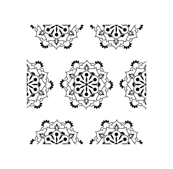 Indian Traditional Cultural Rangoli Kolam Design Concept Curved Lines Dots — Stock Vector