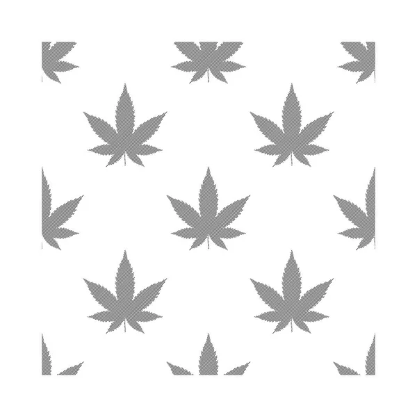 Feuilles Cannabis Conçues Avec Des Rayures Isolées Sur Fond Blanc — Image vectorielle