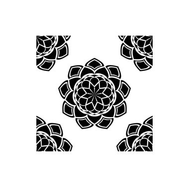 Hindistan geleneksel ve kültürel Rangoli mandala tasarım kavramı beyaz arka planda izole edilmiş çiçek sanatı kusursuz bir desen içinde.