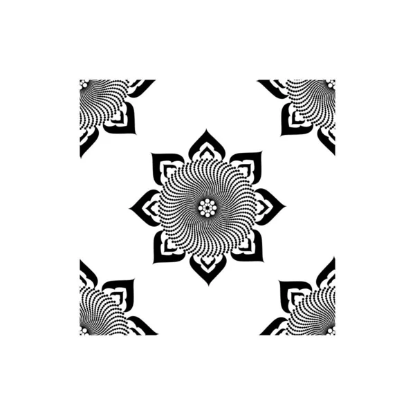 Indien Traditionnel Culturel Rangoli Mandala Concept Conception Art Floral Isolé — Image vectorielle