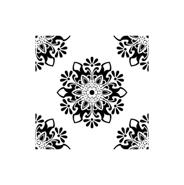 Indian Traditional Cultural Rangoli Mandala Design Concept Floral Art Isolated — Stock Vector