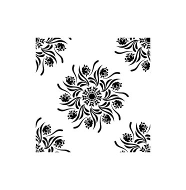 Hindistan geleneksel ve kültürel Rangoli mandala tasarım kavramı beyaz arka planda izole edilmiş çiçek sanatı kusursuz bir desen içinde.