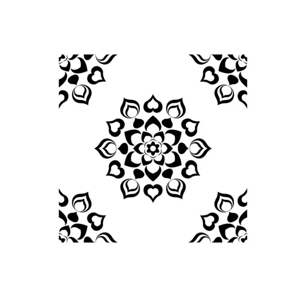 Indien Traditionnel Culturel Rangoli Mandala Concept Conception Art Floral Isolé — Image vectorielle