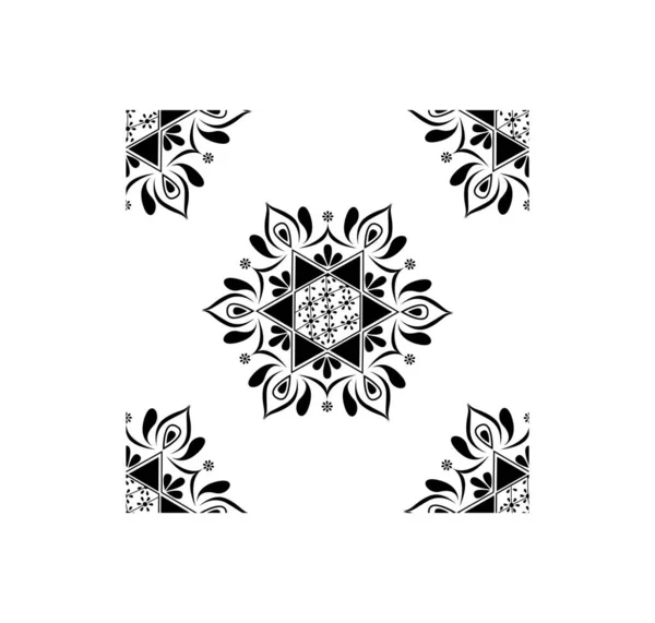 Indien Traditionnel Culturel Rangoli Mandala Concept Conception Art Floral Isolé — Image vectorielle