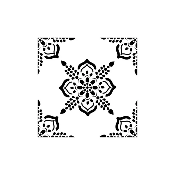 印度传统的和文化的兰格莉曼达拉花卉艺术的设计理念在白色背景下是无缝的 — 图库矢量图片