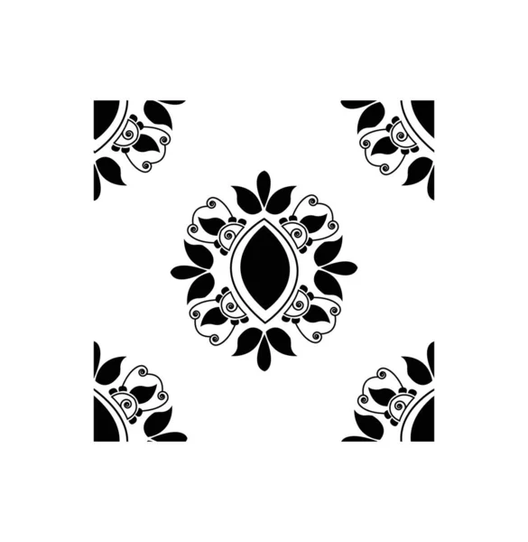 Індійська Традиційна Культурна Концепція Дизайну Ранголі Мандала Квіткового Мистецтва Ізольованого — стоковий вектор