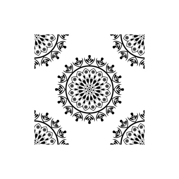 Indian Traditional Cultural Rangoli Mandala Design Concept Floral Art Isolated — Stock Vector