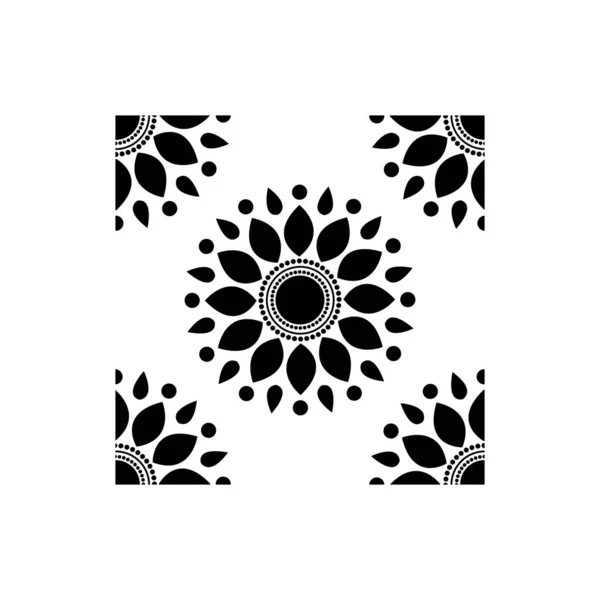 Mandala Design Koncept Květin Okvětních Lístků Bezešvém Vzoru — Stockový vektor