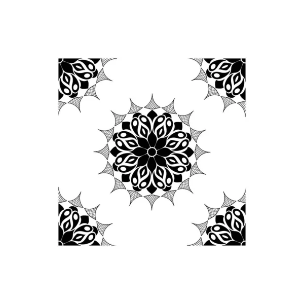 Beautiful Indian Mandala Design Concept Floral Art Seamless Pattern — Stock Vector