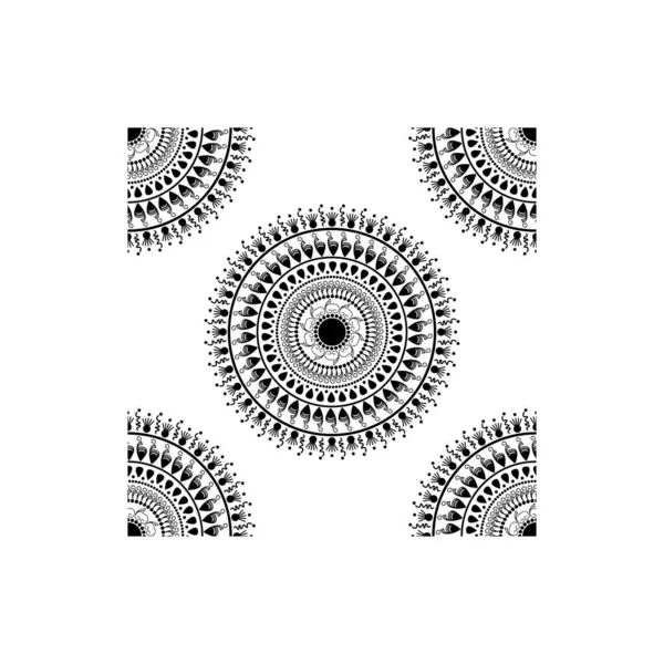 Indiase Culturele Mandala Ontwerp Concept Van Bloemenkunst Naadloos Patroon — Stockvector