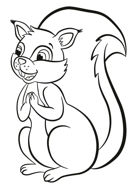 Little cute squirrel stands and looks somewhere.