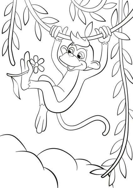 Mono está colgando en la liana . — Archivo Imágenes Vectoriales