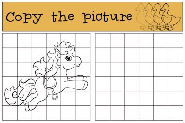 Küçük sevimli midilli çalışır.