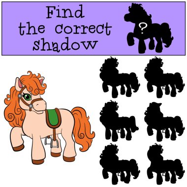 Küçük sevimli midilli standları ve gülümsüyor.