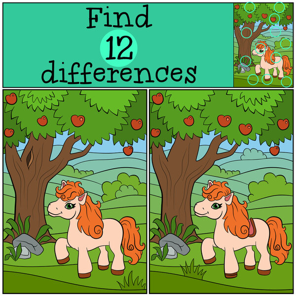 Маленький милый пони стоит у дерева и улыбается.
.