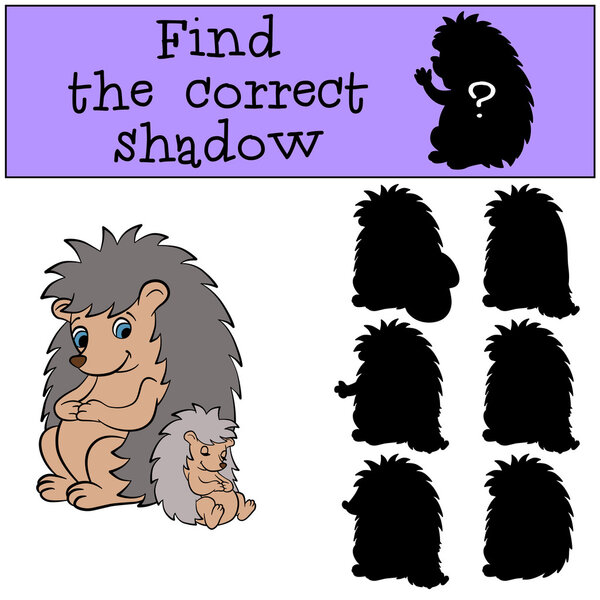 Мать-ёжик сидит со своим маленьким симпатичным спящим ёжиком
.