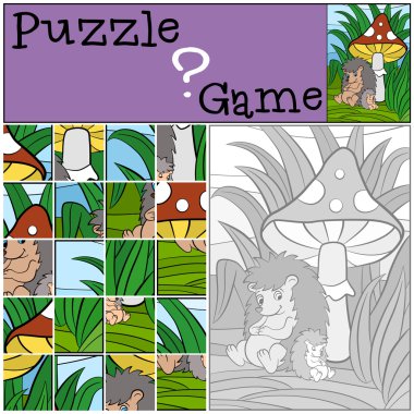 Onun bebek kirpi ile anne kirpi.