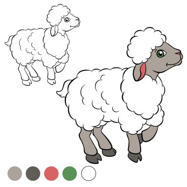 Coloring page. Color me: sheep. clipart