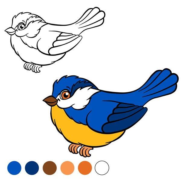 Página para colorear. Color me: titmouse . — Archivo Imágenes Vectoriales