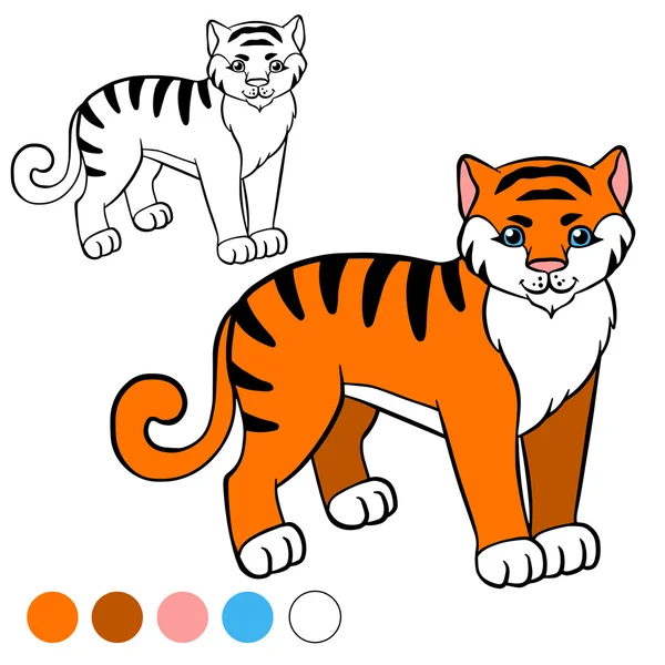 Página para colorear. Color me: tigre . — Archivo Imágenes Vectoriales