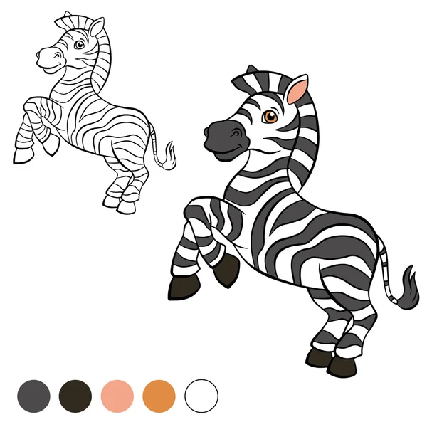 Kleurplaat. Kleur me: zebra. — Stockvector