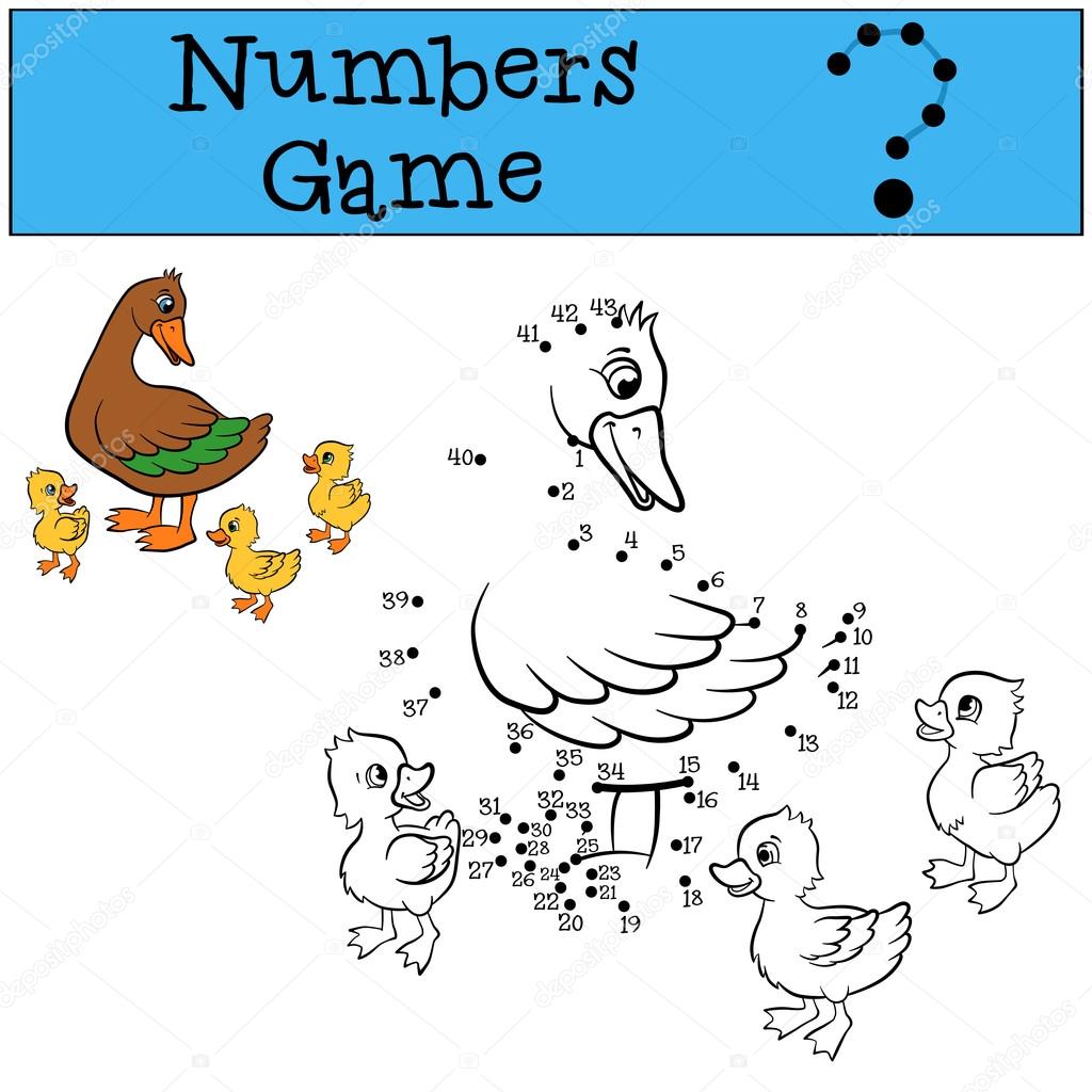 数字のゲーム 母鴨と小さなかわいいアヒルの子 ストックベクター C Ya Mayka 数字のゲーム 母鴨と小さなかわいいアヒルの子 ストックベクター C Ya Mayka