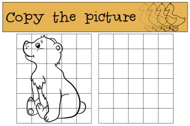 Çocuk Oyunları: resmi kopyalayın. Küçük şirin bebek ayı.