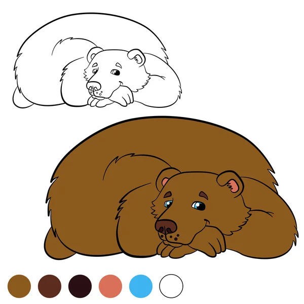 Página para colorear. Color me: oso. Lindo oso marrón . — Archivo Imágenes Vectoriales