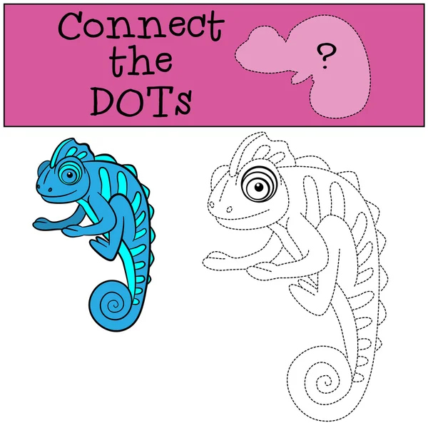 Educational games for kids: Connect the dots. Little cute blue c — Stock Vector