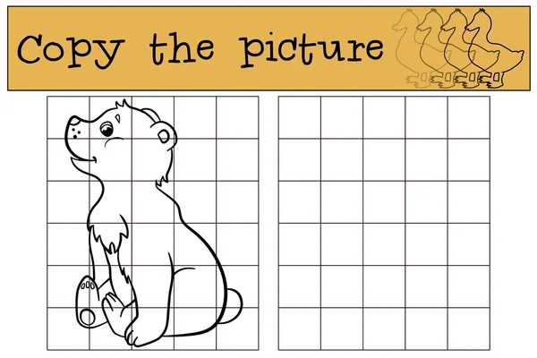 Juegos para niños: Copiar la imagen. Pequeño oso bebé lindo . — Archivo Imágenes Vectoriales