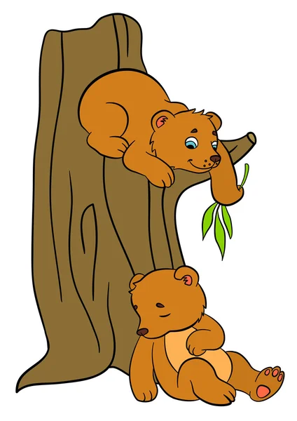 Cartoon animals for kids. Little cute baby bears. — Stock Vector