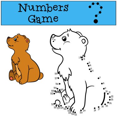 Çocuklar için oyunlar eğitim: sayı oyunu. Küçük şirin bebek ayı.