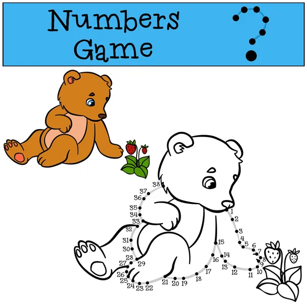 Gry edukacyjne dla dzieci: gry numery z konturu. Trochę cu — Wektor stockowy
