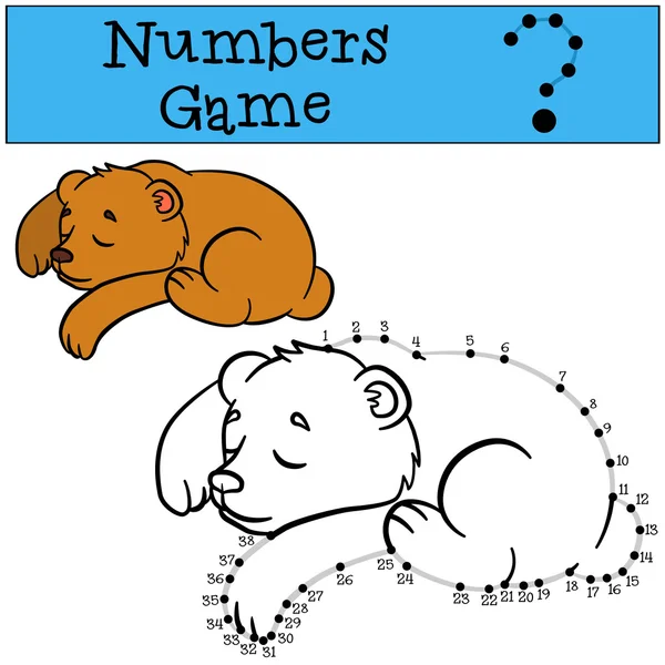 Εκπαιδευτικά παιχνίδια για παιδιά: παιχνίδι αριθμών με περίγραμμα. Λίγο cu — Διανυσματικό Αρχείο