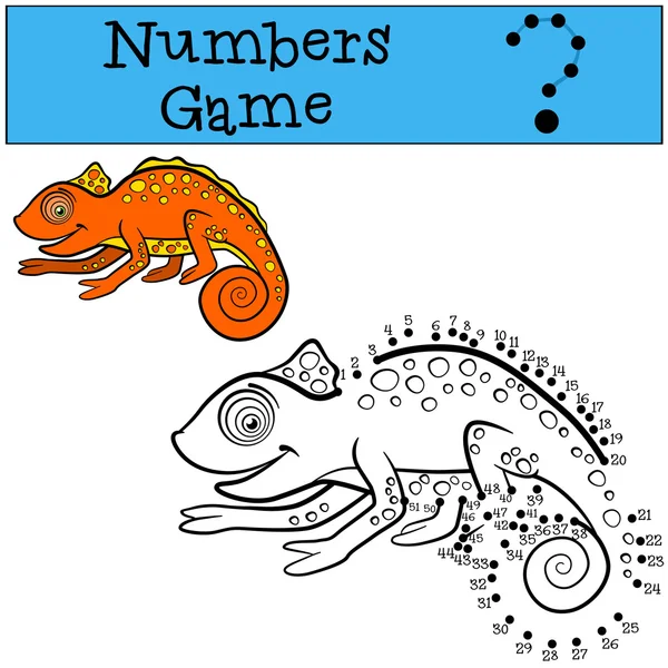 Juegos educativos para niños: Números juego. Pequeño lindo naranja cha — Vector de stock