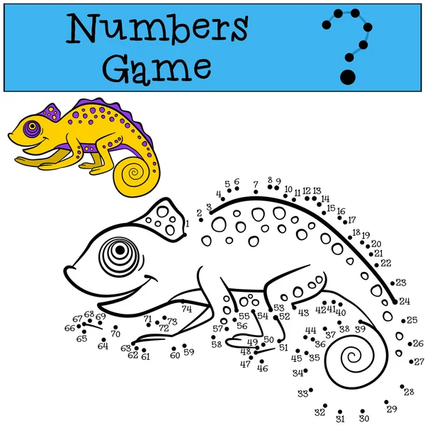 Juegos educativos para niños: Números juego. Pequeña linda cha amarilla — Vector de stock